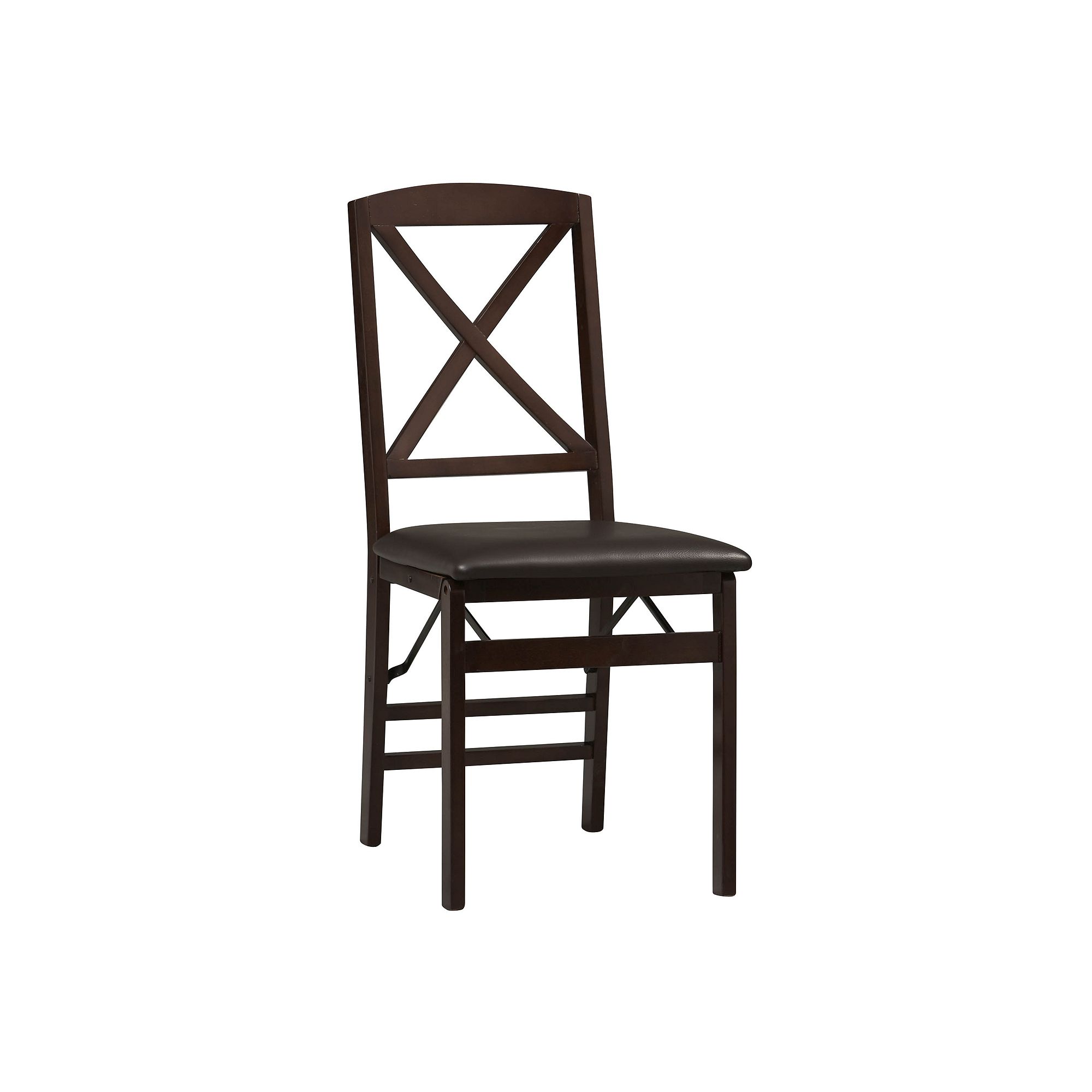 Linon Triena X-Back Folding Chair 2-piece Set, Brown