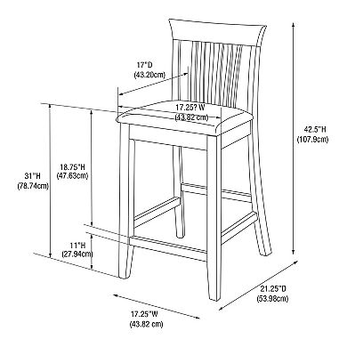 Linon Triena Craftsman Bar Stool