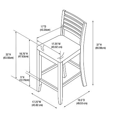 Linon Triena Ladder-Back Counter Stool