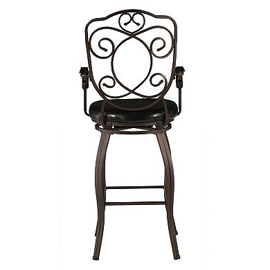 Linon Crested-Back Swivel Bar Stool