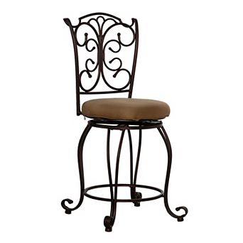 Linon Gathered-Back Swivel Counter Stool