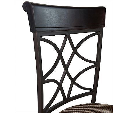 Linon Gathered-Back Swivel Counter Stool