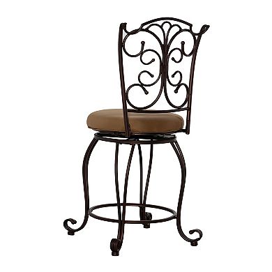 Linon Gathered-Back Swivel Counter Stool