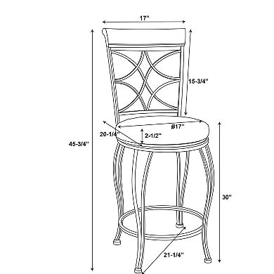 Linon Gathered-Back Swivel Counter Stool