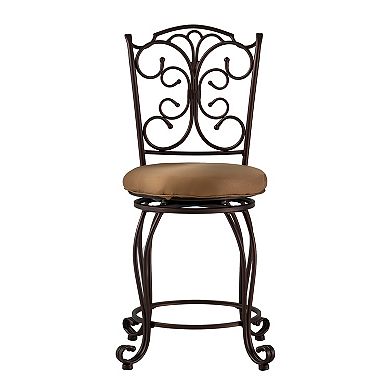 Linon Gathered-Back Swivel Counter Stool