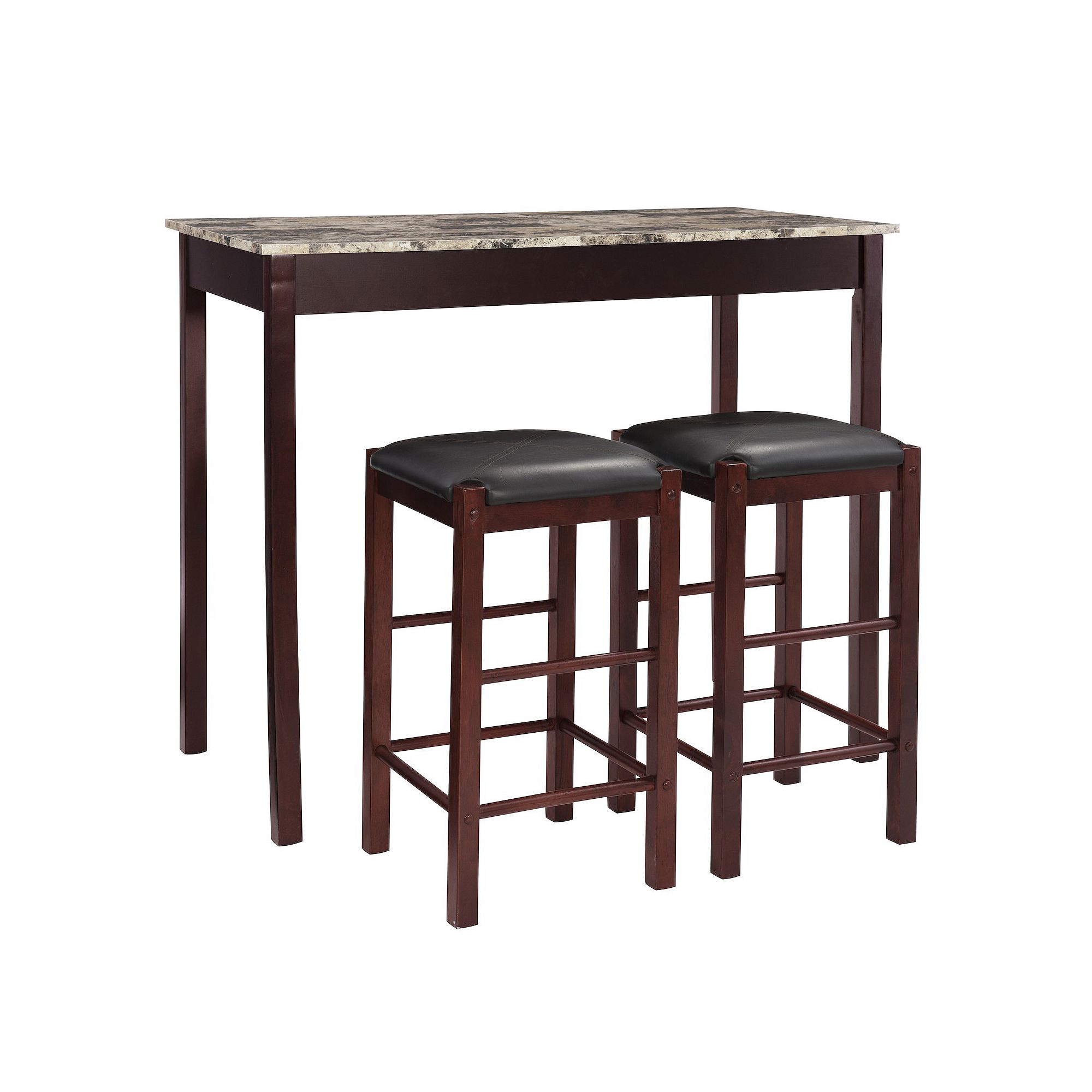 Linon 3-pc. Faux Stone Top Tavern Counter Set, Brown