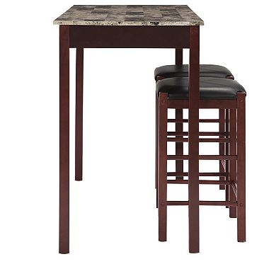 Linon 3-pc. Faux Stone Top Tavern Counter Set