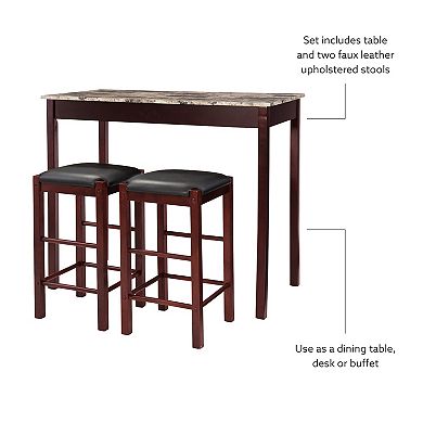 Linon 3-pc. Faux Stone Top Tavern Counter Set