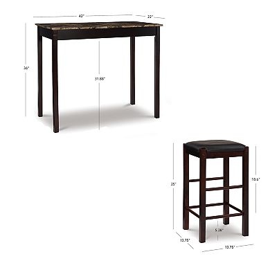 Linon 3-pc. Faux Stone Top Tavern Counter Set