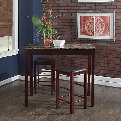 Linon 3-pc. Faux Stone Top Tavern Counter Set