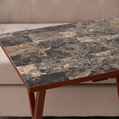 Linon 5-Piece Tray Table Set with Stand