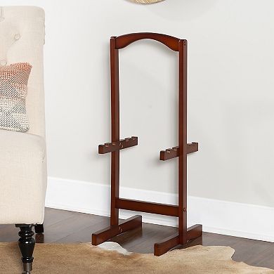 Linon 5-Piece Tray Table Set with Stand