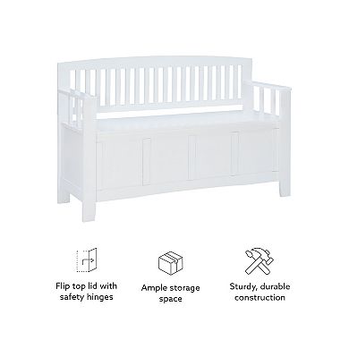 Linon Slatted Storage Bench