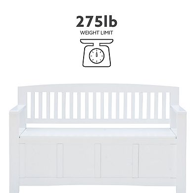 Linon Slatted Storage Bench