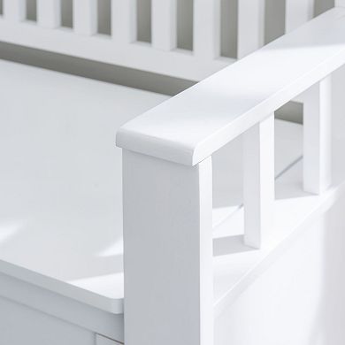Linon Slatted Storage Bench