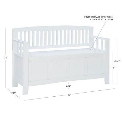 Linon Slatted Storage Bench