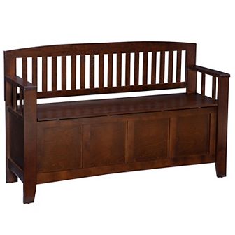 Linon Slatted Storage Bench