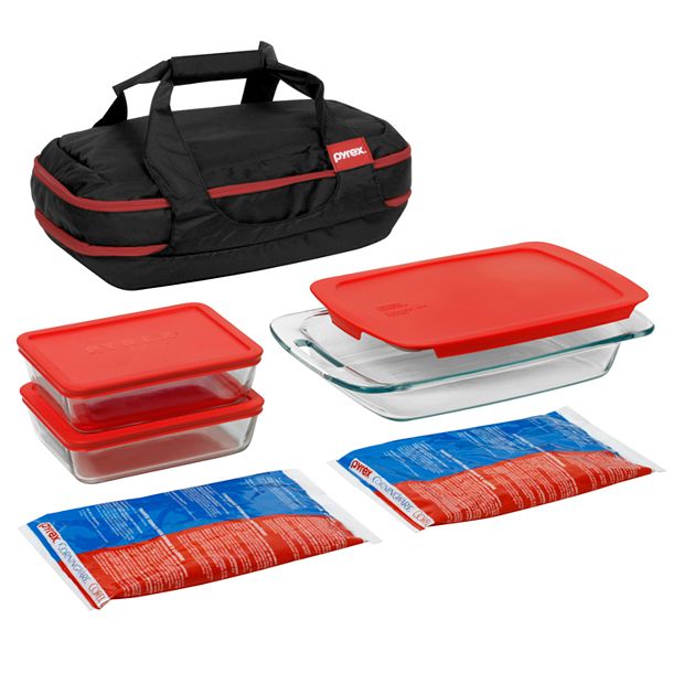 Pyrex 9-Piece On-The-Go Bundle with Glass Dishes, Lids, & Hot/Cold Packs