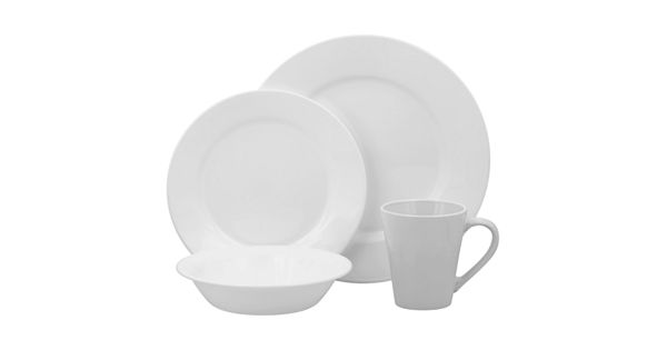 Corelle Lifestyles Shimmering White Round 16-pc. Dinnerware Set