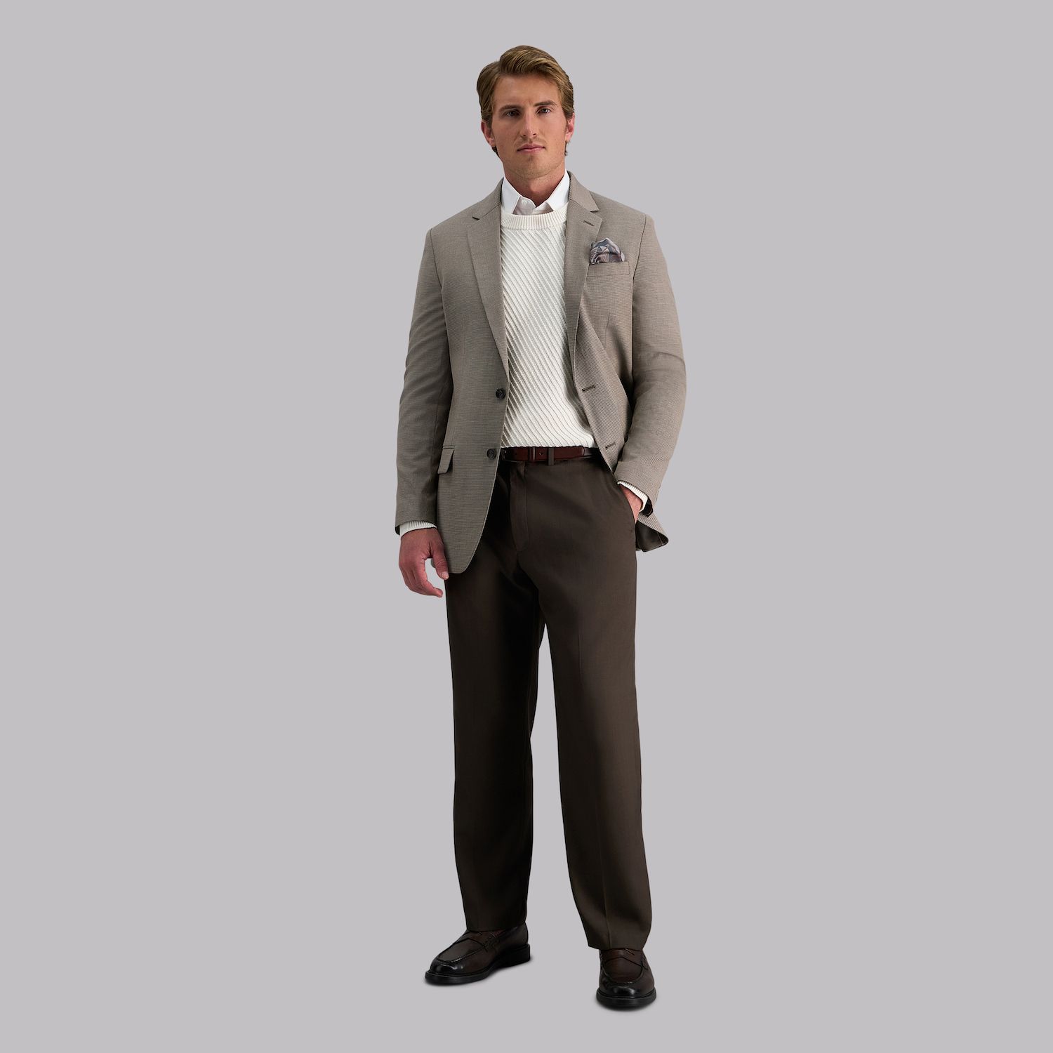 green emerald velvet dress Haggar Premium Comfort Dress Pants, Pleated Front in Black main image 1