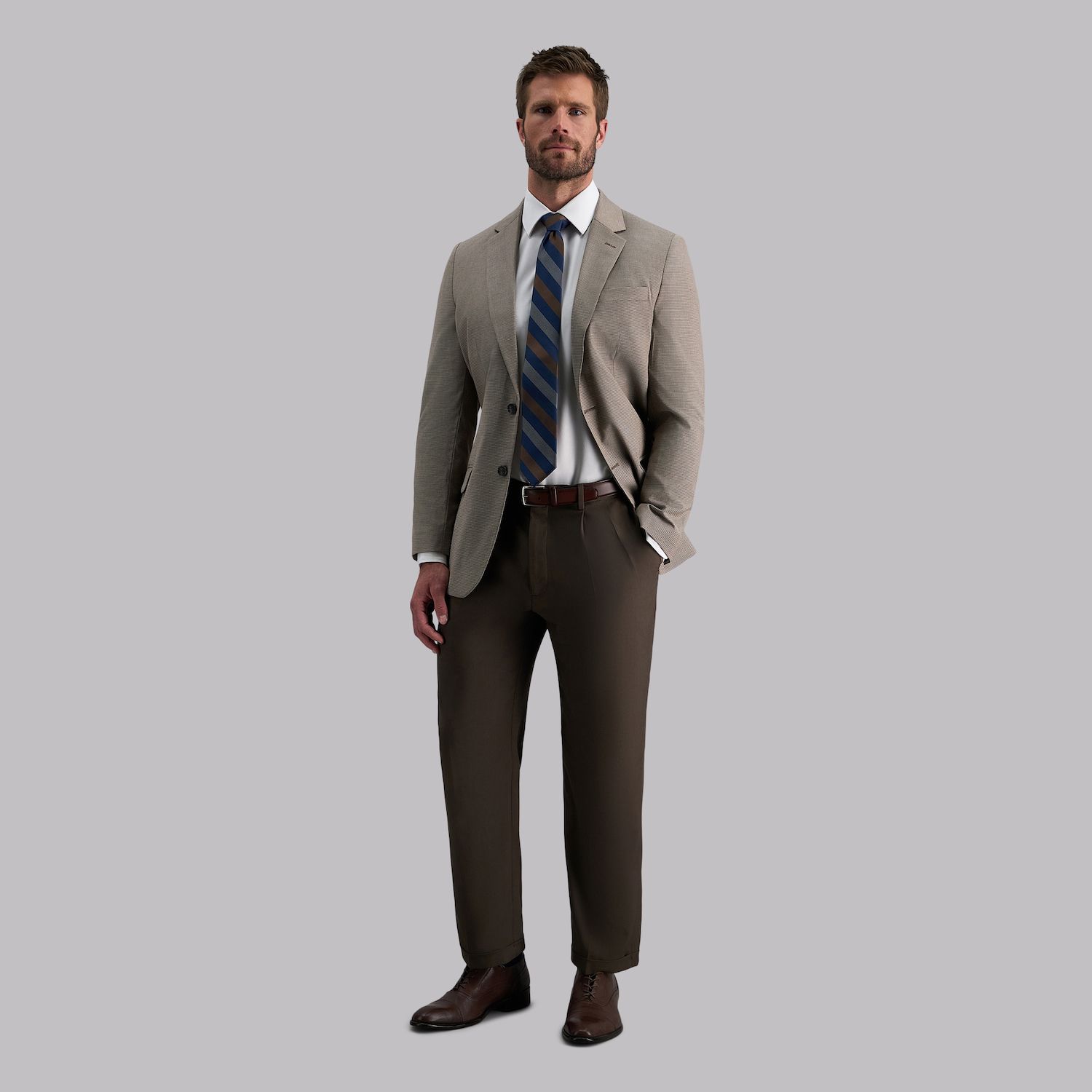 Men's Haggar Premium Comfort Classic-Fit Stretch Pleated Dress Pants
