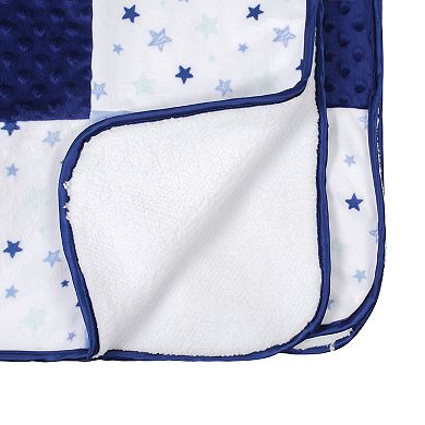 Just Born Patchwork Star Velboa Blanket