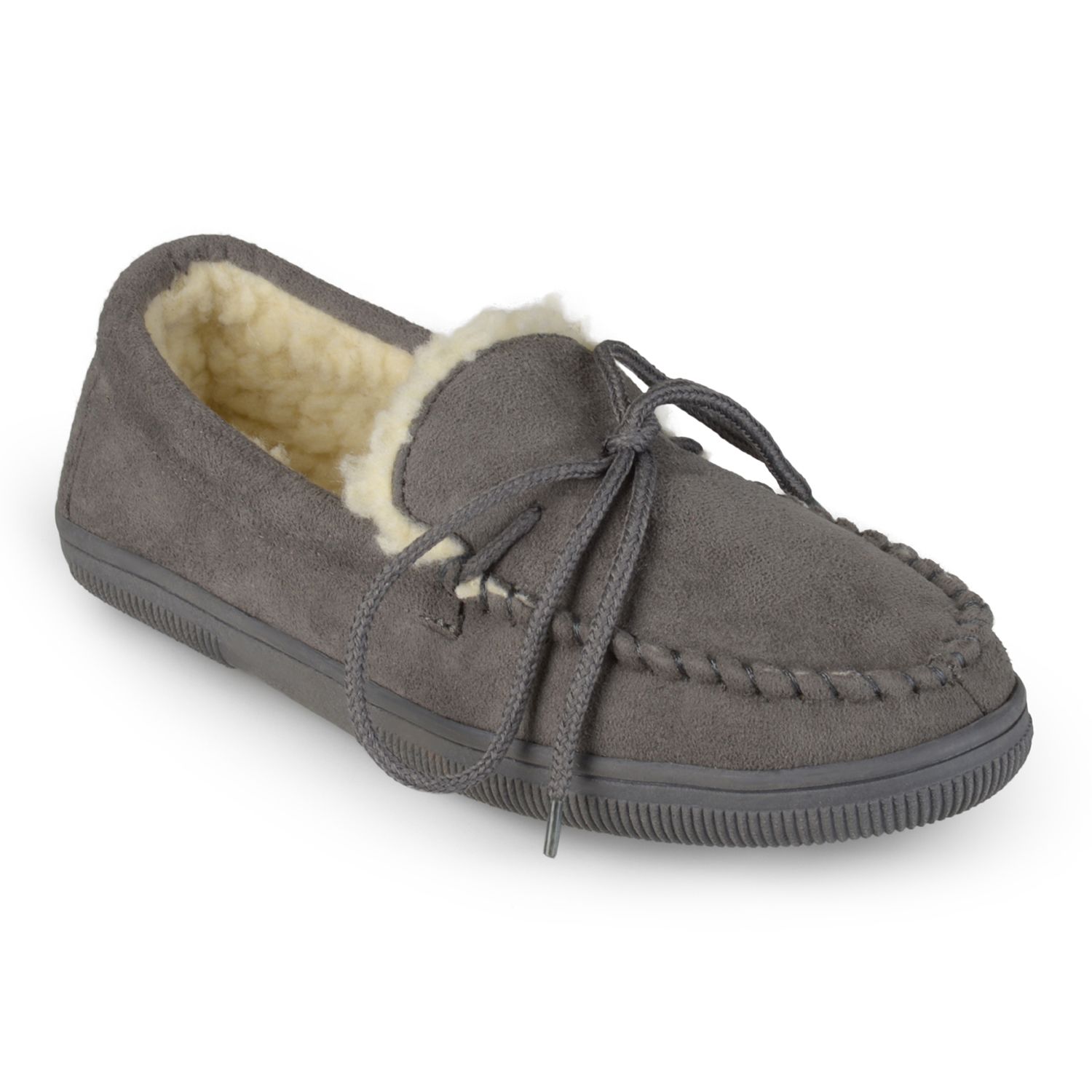 mens grey moccasin slippers