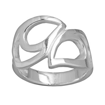 Silver Plated Openwork Teardrop Ring