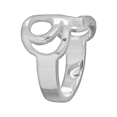 Silver Plated Openwork Teardrop Ring