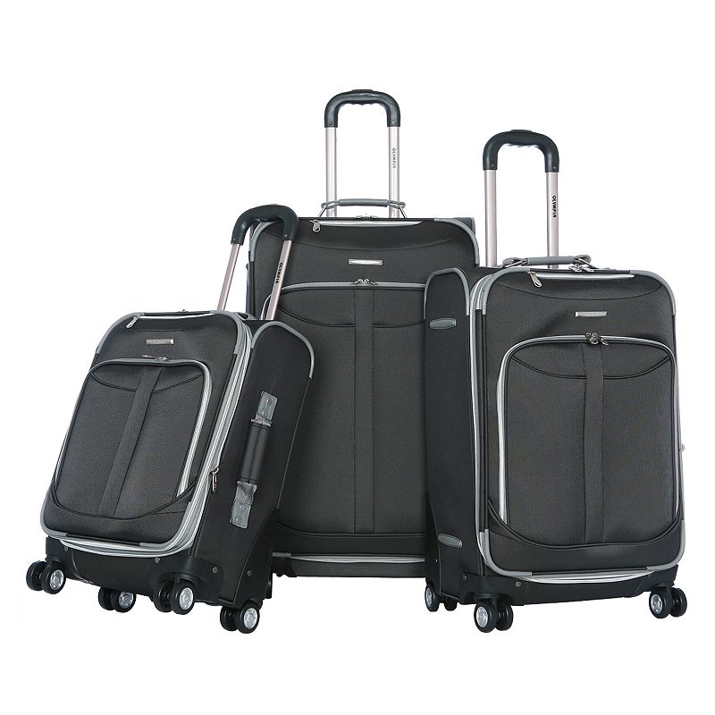 Olympia Tuscany 3-Piece Luggage Set, Black, 3 Pc Set