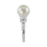 14k White Gold .21-ct. T.W. Diamond and Freshwater Cultured Pearl Ring