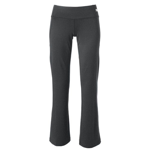 FILA Women's Straight-Leg Charcoal Grey Cotton Blend Yoga Pants - Size XS