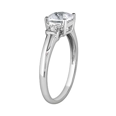 Stella Grace Sterling Silver Lab-Created White Sapphire and Diamond Accent Ring
