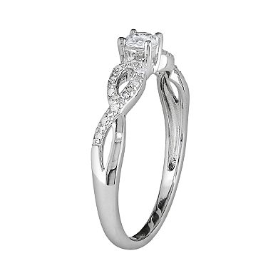 Stella Grace Sterling Silver Lab-Created White Sapphire and Diamond Accent Infinity Ring