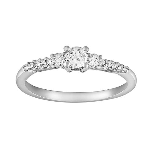 Stella Grace Sterling Silver Lab-Created White Sapphire and Diamond ...