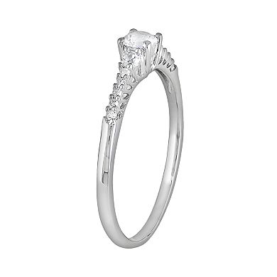 Stella Grace Sterling Silver Lab-Created White Sapphire and Diamond Accent Ring