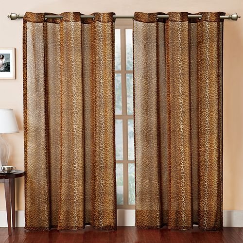 Vcny Cheetah Print Georgette Window Panel 55 X 84