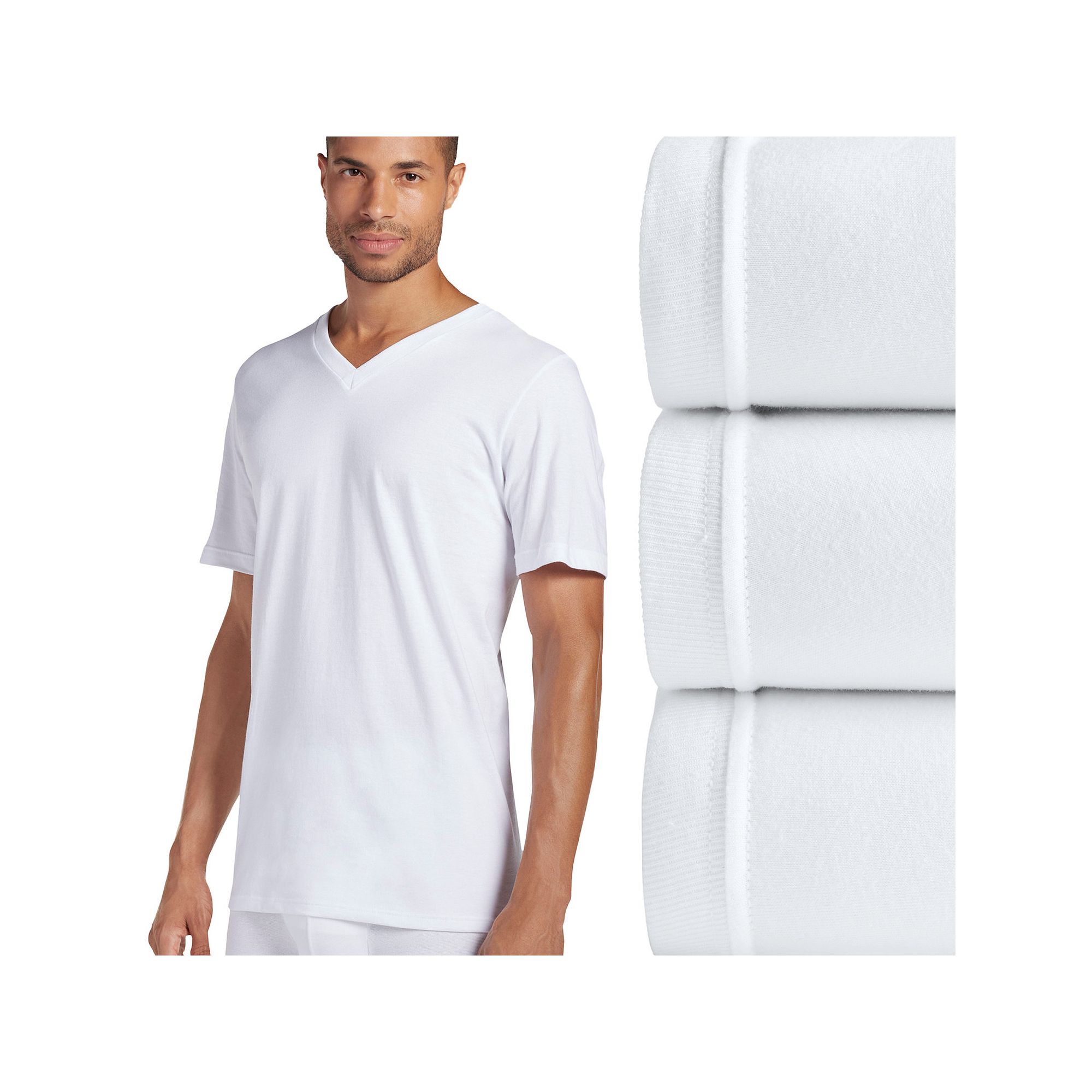 Mens Jockey® Classic 3-pack V-Neck Tees, Size: Small, White
