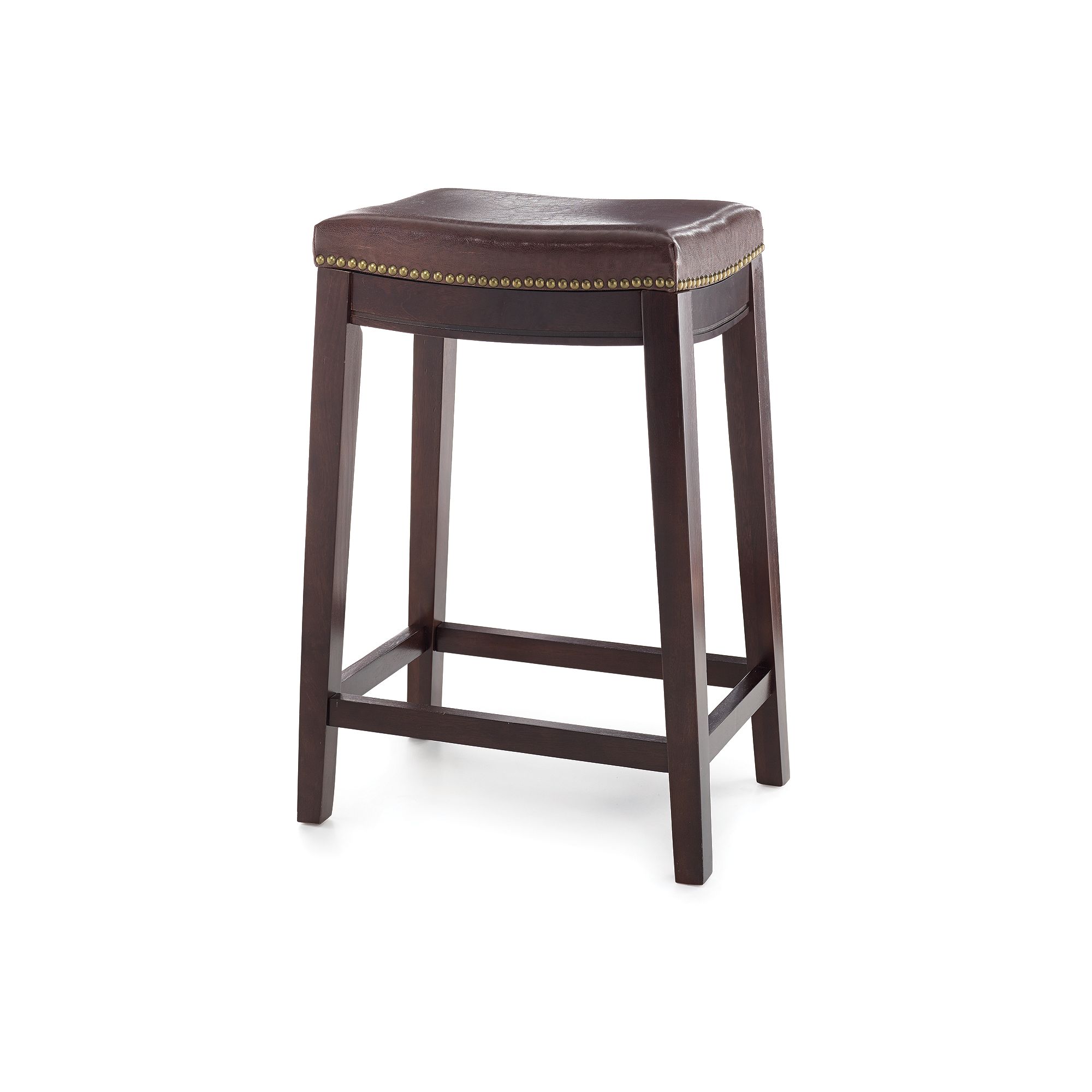 Linon Allure Counter Stool - 26 Overall Height, Brown Brown