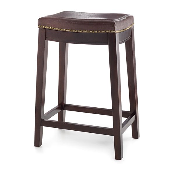 Linon Allure Counter Stool - 26" Overall Height - Brown Brown