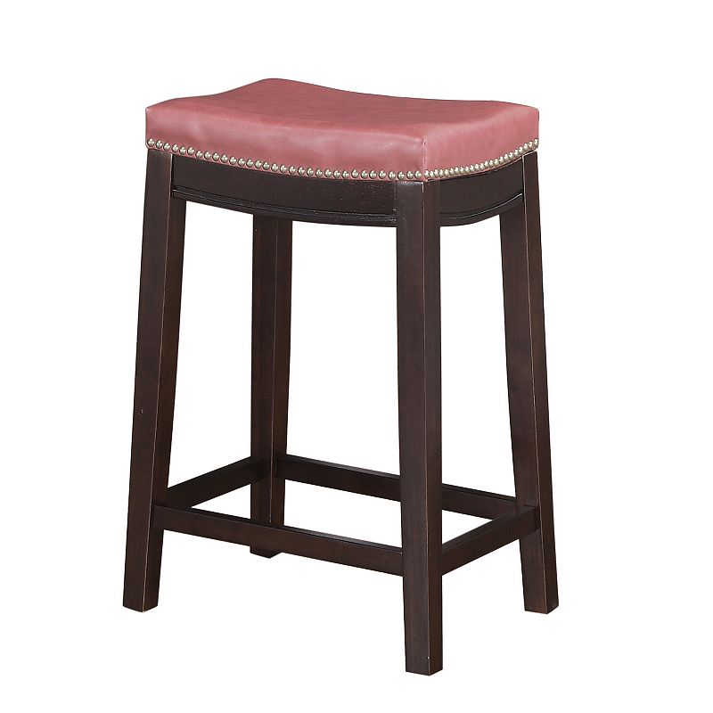 Linon Allure Counter Stool - 26 Overall Height, Red