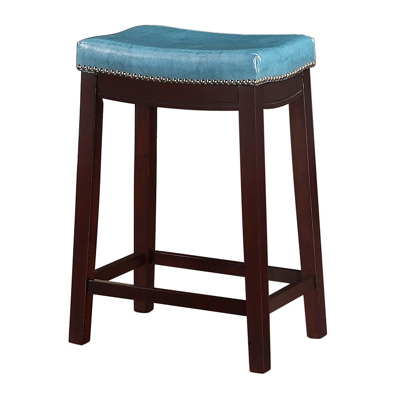 Linon Allure Counter Stool - 26 Overall Height, Blue