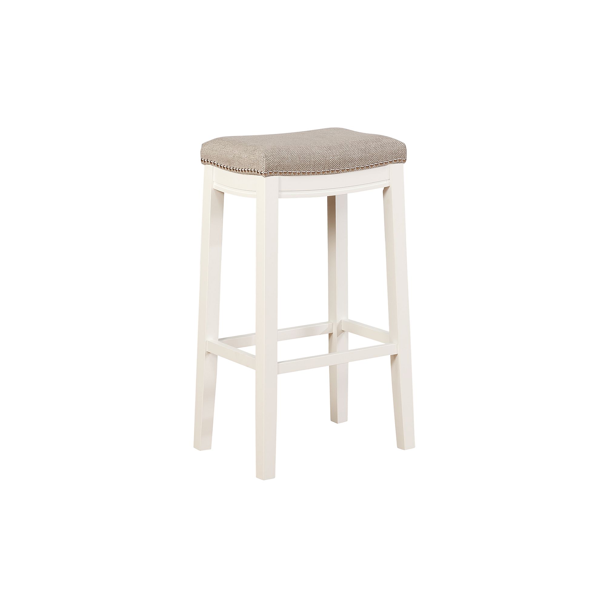 Linon Allure Bar Stool, Gray Beige White