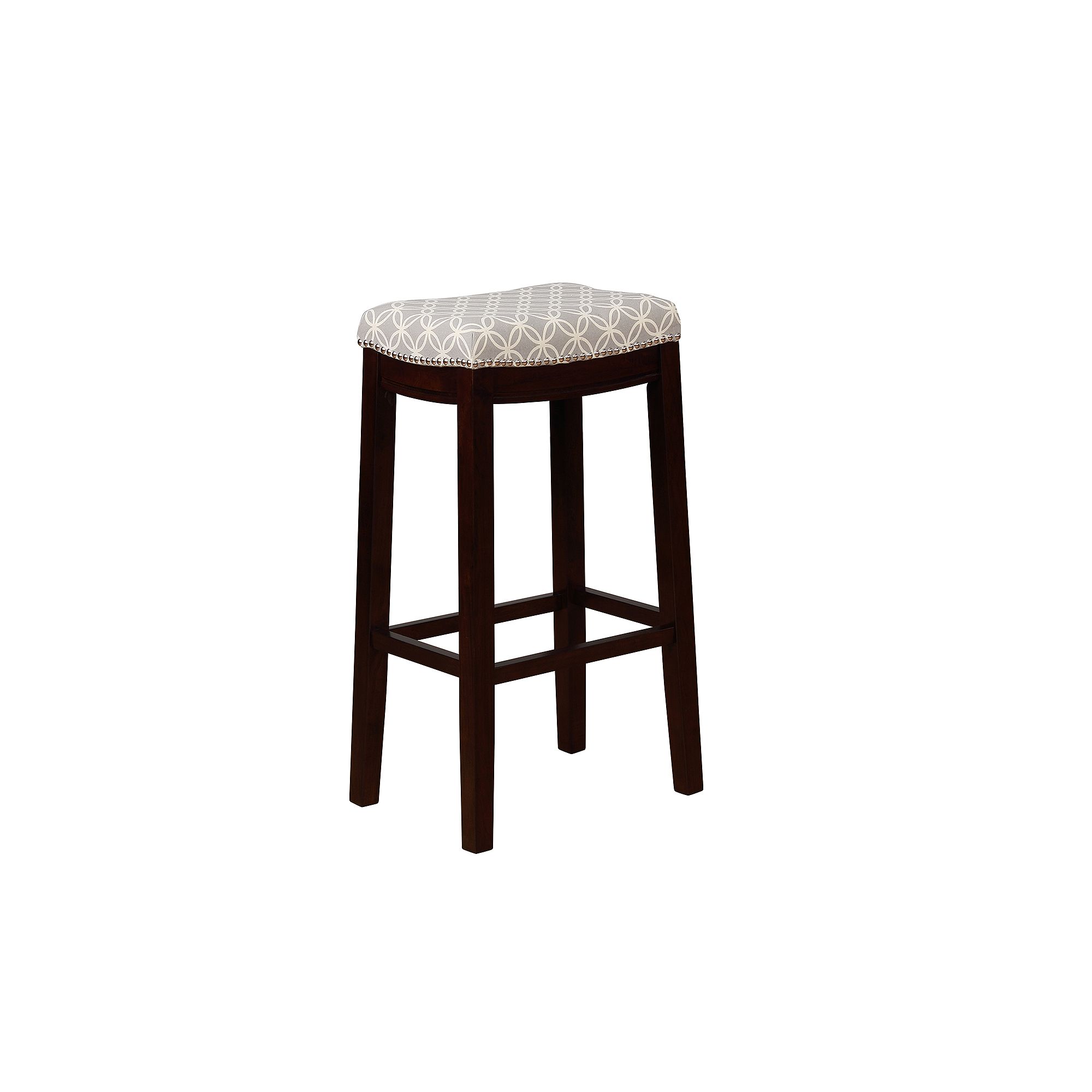 Linon Allure Bar Stool, Gray Circle Brown