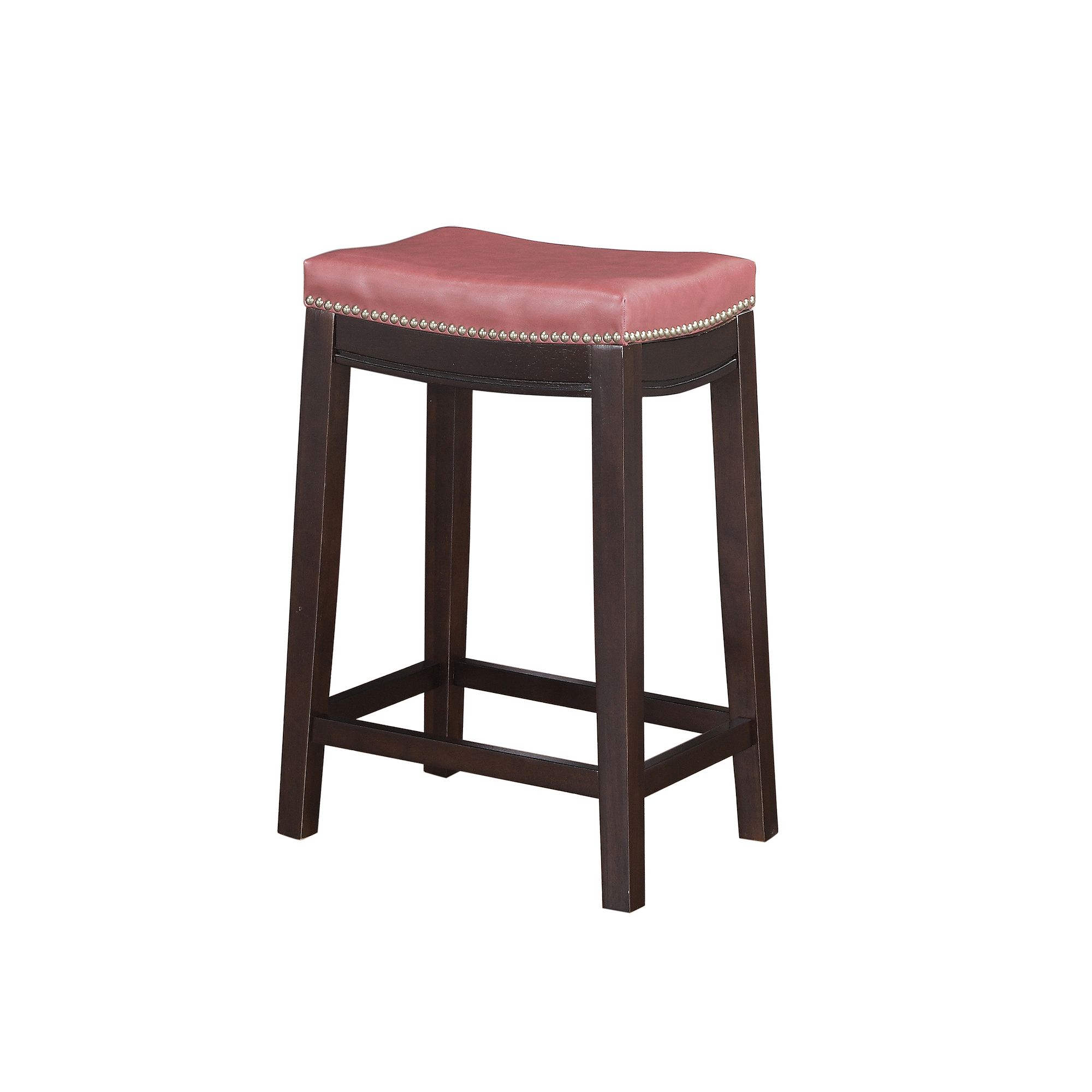 Linon Allure Bar Stool, Red Brown