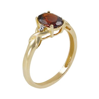 10k Gold Garnet Ring