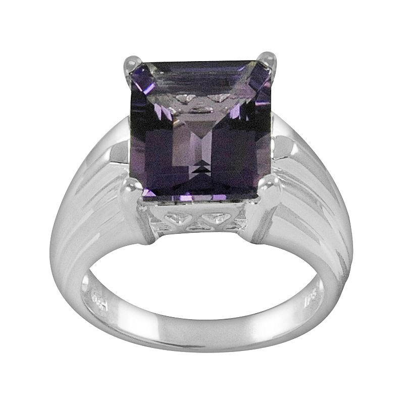 Sterling Silver Amethyst Ring, Womens, Size: 5, Purple