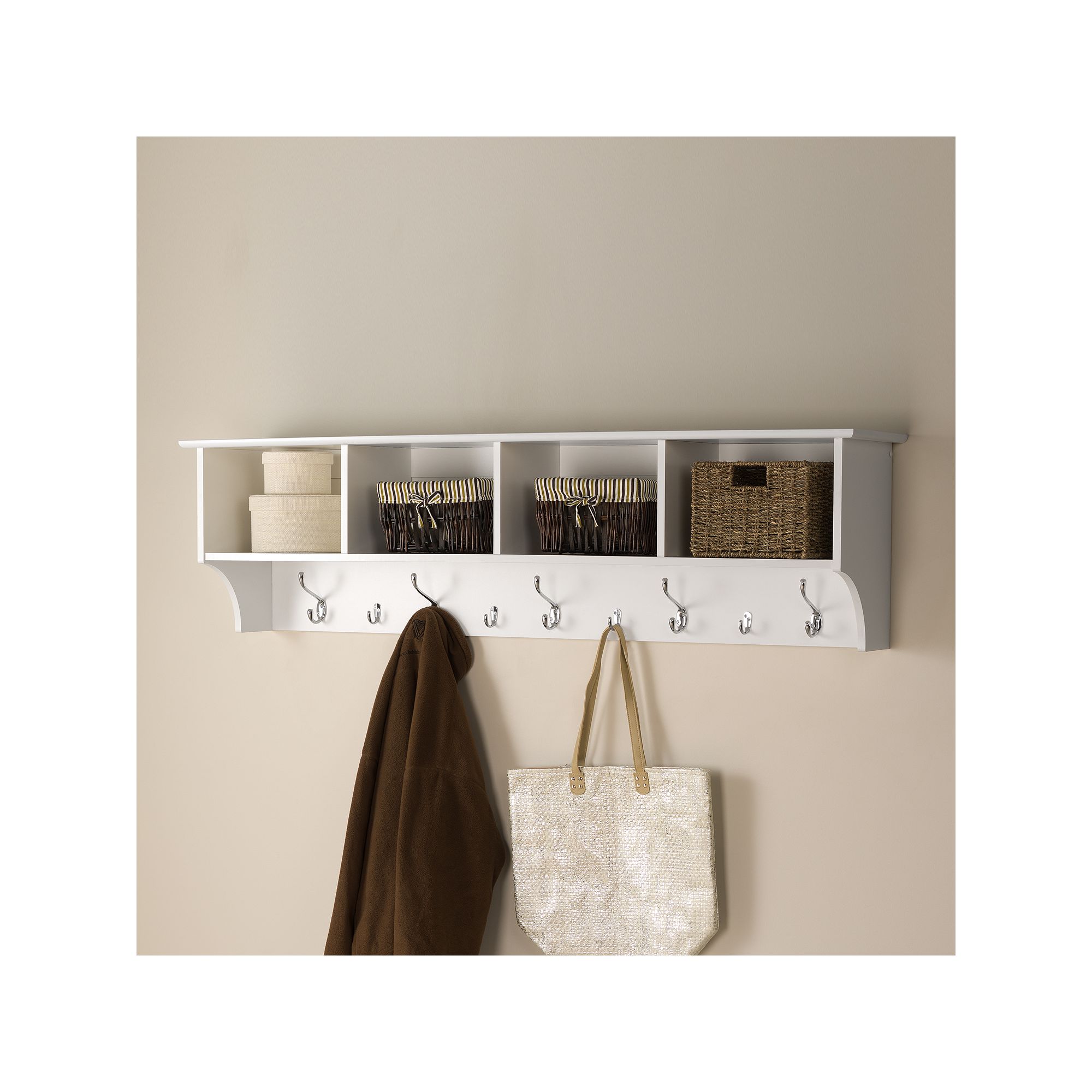 60-in. Entryway Cubby Shelf, White