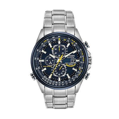 Citizen Eco Drive Men s Blue Angels World A T Stainless Steel Atomic Flight Watch AT8020 54L