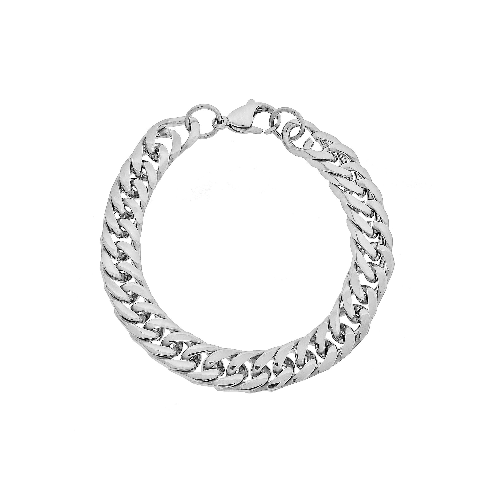LYNX Stainless Steel Curb Chain Bracelet - Men, Mens, Size: 9, Multicolor